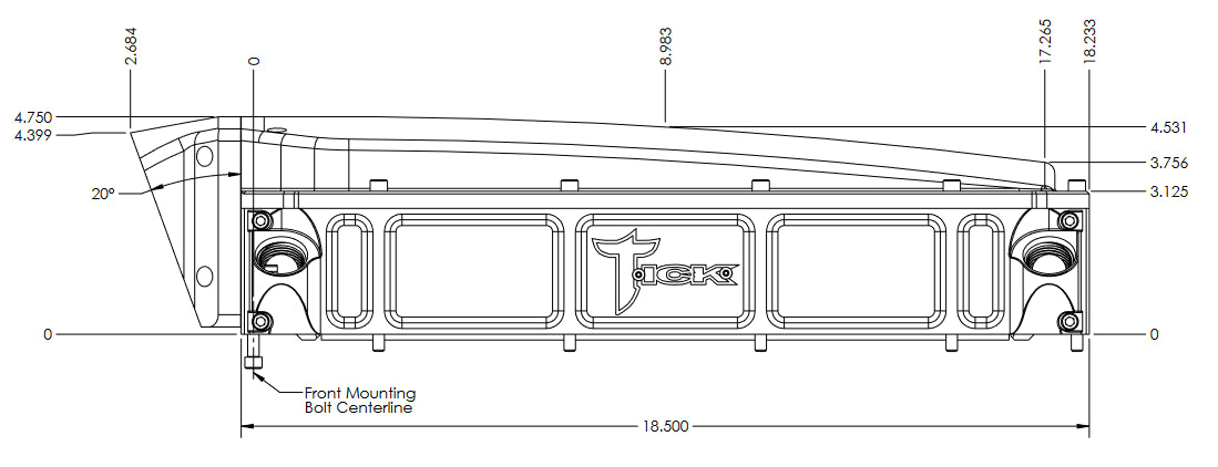 Tick 1500hp Ultra Low Profile Billet Air-to-Water Intercooler for Holley Ram Intakes